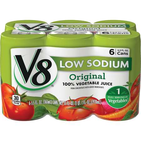 V8 V8 Original Low Sodium 100% Vegetable Juice 5.5 oz. Can, PK48 000000067
